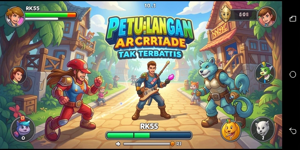 Screenshot menarik dari gameplay RK55 yang penuh aksi.