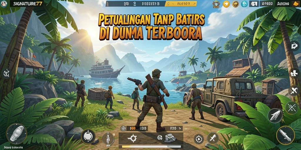 Screenshot gameplay <strong>SIGNATURE77</strong> menampilkan petualangan dalam dunia terbuka yang menakjubkan.